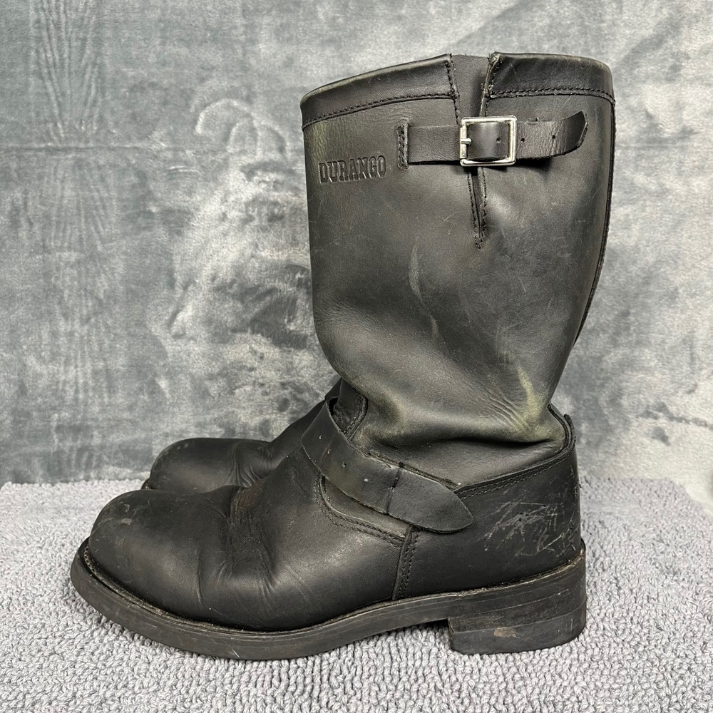 Durango Mens Black Leather Engineer Boots Motorcycle Biker Armortred Sole